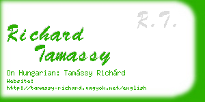 richard tamassy business card